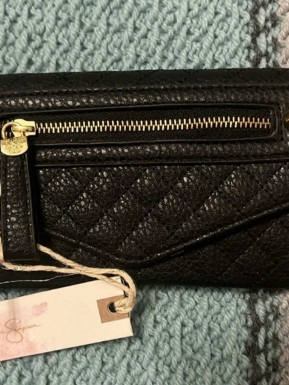 NWT Jessica Simpson Black Quilted Wallet